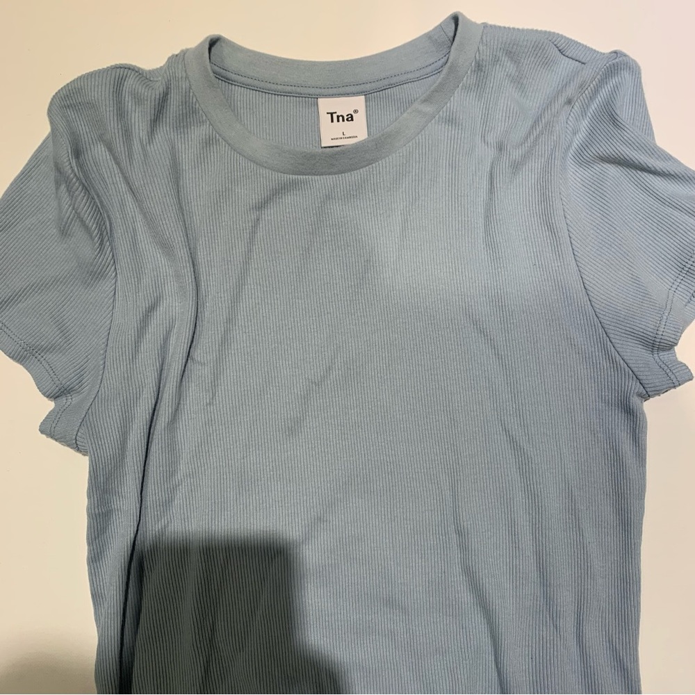 Aritzia TNA Ribbed Crop Short Sleeve